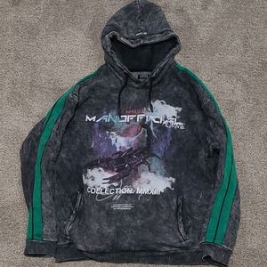 Men's Graphic Hoodie in Black and Green by Manufrance